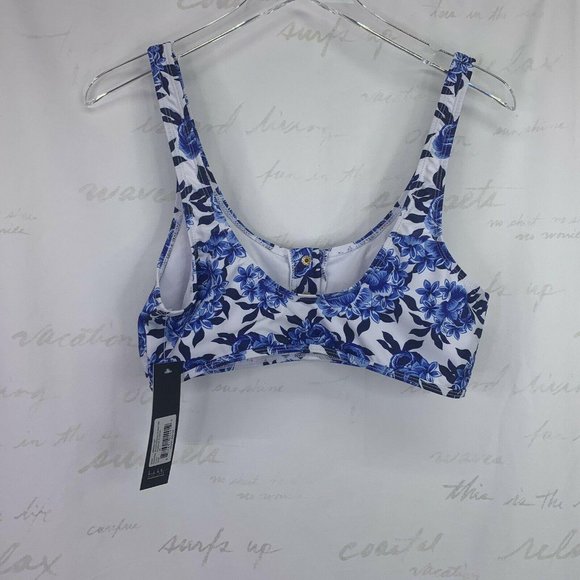 Nicole Miller Snap Front Bikini Top  XL Floral - Picture 3 of 7